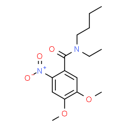 ChemSpider 2D Image | N-Butyl-N-ethyl-4,5-dimethoxy-2-nitrobenzamide | C15H22N2O5