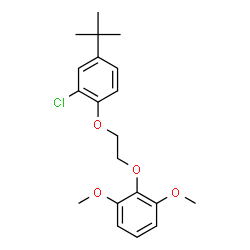 ChemSpider 2D Image | 2-{2-[2-Chloro-4-(2-methyl-2-propanyl)phenoxy]ethoxy}-1,3-dimethoxybenzene | C20H25ClO4