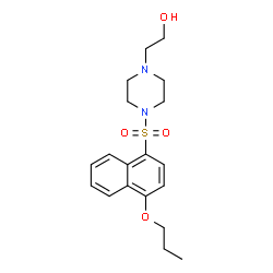 ChemSpider 2D Image | 2-{4-[(4-Propoxy-1-naphthyl)sulfonyl]-1-piperazinyl}ethanol | C19H26N2O4S