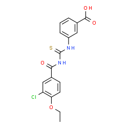 ChemSpider 2D Image | 3-{[(3-Chloro-4-ethoxybenzoyl)carbamothioyl]amino}benzoic acid | C17H15ClN2O4S