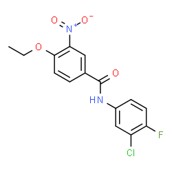 ChemSpider 2D Image | N-(3-Chloro-4-fluorophenyl)-4-ethoxy-3-nitrobenzamide | C15H12ClFN2O4