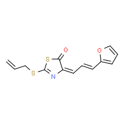ChemSpider 2D Image | (4E)-2-(Allylsulfanyl)-4-[(2E)-3-(2-furyl)-2-propen-1-ylidene]-1,3-thiazol-5(4H)-one | C13H11NO2S2