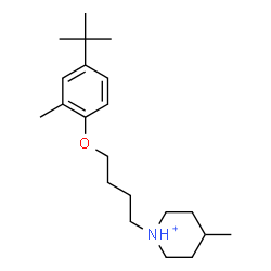 ChemSpider 2D Image | 4-Methyl-1-{4-[2-methyl-4-(2-methyl-2-propanyl)phenoxy]butyl}piperidinium | C21H36NO