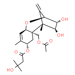 ChemSpider 2D Image | (3alpha,4beta,8alpha)-15-Acetoxy-3,4-dihydroxytrichotheca-9,12-dien-8-yl 3-hydroxy-3-methylbutanoate | C22H32O8