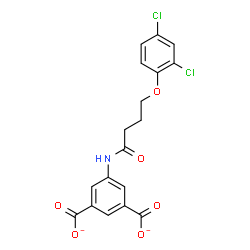 ChemSpider 2D Image | 5-{[4-(2,4-Dichlorophenoxy)butanoyl]amino}isophthalate | C18H13Cl2NO6