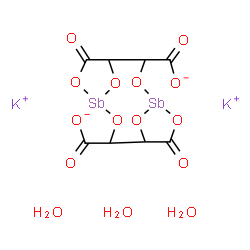 ChemSpider 2D Image | Antimonyl potassium tartrate sesquihydrate | C8H10K2O15Sb2
