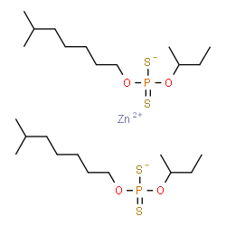 ChemSpider 2D Image | Zinc bis[O-sec-butyl O-(6-methylheptyl) phosphorodithioate] | C24H52O4P2S4Zn