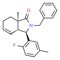 ChemSpider 2D Image | (3R,3aR,7aR)-2-Benzyl-3-(2-fluoro-5-methylphenyl)-7a-methyl-2,3,3a,6,7,7a-hexahydro-1H-isoindol-1-one | C23H24FNO