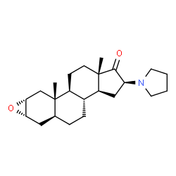 ChemSpider 2D Image | (2alpha,3alpha,5alpha,16beta)-16-(1-Pyrrolidinyl)-2,3-epoxyandrostan-17-one | C23H35NO2
