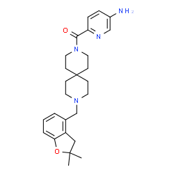ChemSpider 2D Image | 6-{9-[(2,2-dimethyl-3H-1-benzofuran-4-yl)methyl]-3,9-diazaspiro[5.5]undecane-3-carbonyl}pyridin-3-amine | C26H34N4O2