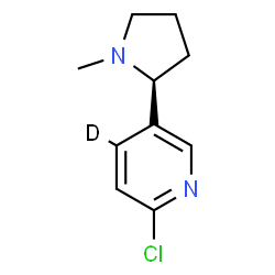 ChemSpider 2D Image | 2-Chloro-5-[(2S)-1-methyl-2-pyrrolidinyl](4-~2~H)pyridine | C10H12DClN2