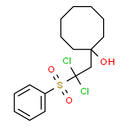 ChemSpider 2D Image | 1-[2,2-Dichloro-2-(phenylsulfonyl)ethyl]cyclooctanol | C16H22Cl2O3S