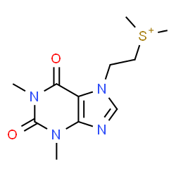 ChemSpider 2D Image | [2-(1,3-Dimethyl-2,6-dioxo-1,2,3,6-tetrahydro-7H-purin-7-yl)ethyl](dimethyl)sulfonium | C11H17N4O2S