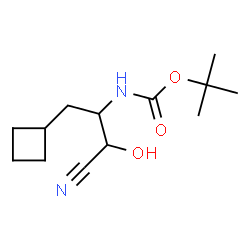 ChemSpider 2D Image | tert-Butyl (1-cyano-3-cyclobutyl-1-hydroxypropan-2-yl)carbamate | C13H22N2O3
