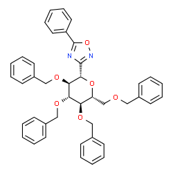 ChemSpider 2D Image | (1S)-1,5-Anhydro-2,3,4,6-tetra-O-benzyl-1-(5-phenyl-1,2,4-oxadiazol-3-yl)-D-glucitol | C42H40N2O6