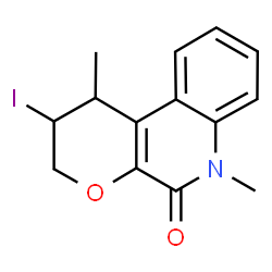 ChemSpider 2D Image | 2-Iodo-1,6-dimethyl-2,3-dihydro-1H-pyrano[2,3-c]quinolin-5(6H)-one | C14H14INO2