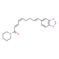 ChemSpider 2D Image | (2E,4Z,8E)-9-(1,3-Benzodioxol-5-yl)-1-(1-piperidinyl)-2,4,8-nonatrien-1-one | C21H25NO3