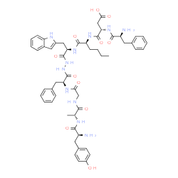 ChemSpider 2D Image | (2S,5R,11S,16R,19S,22S)-2-Amino-22-{[(2S)-2-amino-3-phenylpropanoyl]amino}-11-benzyl-19-butyl-1-(4-hydroxyphenyl)-16-(1H-indol-2-ylmethyl)-5-methyl-3,6,9,12,15,18,21-heptaoxo-4,7,10,13,14,17,20-heptaa
zatetracosan-24-oic acid | C53H65N11O11