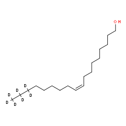 ChemSpider 2D Image | (9Z)-(16,16,17,17,18,18,18-~2~H_7_)-9-Octadecen-1-ol | C18H29D7O