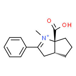 ChemSpider 2D Image | (3aR,6aR)-6a-Carboxy-1-methyl-2-phenyl-3,3a,4,5,6,6a-hexahydrocyclopenta[b]pyrrolium | C15H18NO2