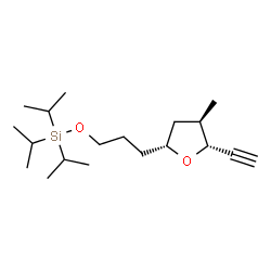 ChemSpider 2D Image | {3-[(2R,4R,5R)-5-Ethynyl-4-methyltetrahydro-2-furanyl]propoxy}(triisopropyl)silane | C19H36O2Si