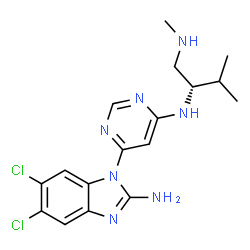 ChemSpider 2D Image | (2S)-N~2~-[6-(2-Amino-5,6-dichloro-1H-benzimidazol-1-yl)-4-pyrimidinyl]-N~1~,3-dimethyl-1,2-butanediamine | C17H21Cl2N7