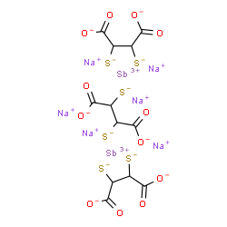 ChemSpider 2D Image | Antimony(3+) sodium 2,3-disulfidosuccinate (2:6:3) | C12H6Na6O12S6Sb2