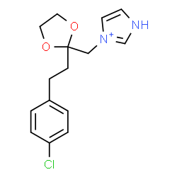 ChemSpider 2D Image | 3-({2-[2-(4-Chlorophenyl)ethyl]-1,3-dioxolan-2-yl}methyl)-1H-imidazol-3-ium | C15H18ClN2O2