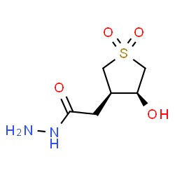 ChemSpider 2D Image | 2-[(3R,4S)-4-Hydroxy-1,1-dioxidotetrahydro-3-thiophenyl]acetohydrazide | C6H12N2O4S
