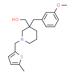 ChemSpider 2D Image | {3-(3-Methoxybenzyl)-1-[(5-methyl-2-thienyl)methyl]-3-piperidinyl}methanol | C20H27NO2S