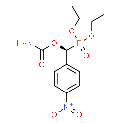 ChemSpider 2D Image | Diethyl [(S)-(carbamoyloxy)(4-nitrophenyl)methyl]phosphonate | C12H17N2O7P