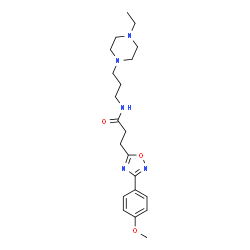 ChemSpider 2D Image | N-[3-(4-Ethyl-1-piperazinyl)propyl]-3-[3-(4-methoxyphenyl)-1,2,4-oxadiazol-5-yl]propanamide | C21H31N5O3