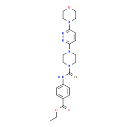 ChemSpider 2D Image | Ethyl 4-[({4-[6-(4-morpholinyl)-3-pyridazinyl]-1-piperazinyl}carbonothioyl)amino]benzoate | C22H28N6O3S