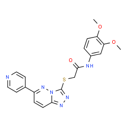 ChemSpider 2D Image | N-(3,4-Dimethoxyphenyl)-2-{[6-(4-pyridinyl)[1,2,4]triazolo[4,3-b]pyridazin-3-yl]sulfanyl}acetamide | C20H18N6O3S