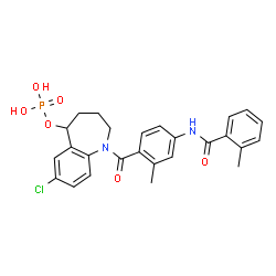 ChemSpider 2D Image | 7-Chloro-1-{2-methyl-4-[(2-methylbenzoyl)amino]benzoyl}-2,3,4,5-tetrahydro-1H-1-benzazepin-5-yl dihydrogen phosphate | C26H26ClN2O6P