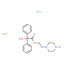 ChemSpider 2D Image | 2-(4-Methyl-1-piperazinyl)ethyl hydroxy(diphenyl)acetate dihydrochloride | C21H28Cl2N2O3