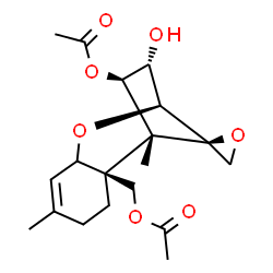 ChemSpider 2D Image | (2alpha,3alpha,4beta,5alpha,6beta,11xi,12R)-3-Hydroxy-12,13-epoxytrichothec-9-ene-4,15-diyl diacetate | C19H26O7