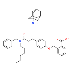 ChemSpider 2D Image | 2-[(4-{3-[Benzyl(hexyl)amino]-3-oxopropyl}phenoxy)methyl]benzoic acid - 1-adamantanamine (1:1) | C40H52N2O4