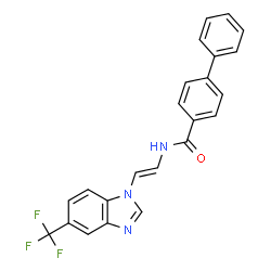 ChemSpider 2D Image | N-{(E)-2-[5-(Trifluoromethyl)-1H-benzimidazol-1-yl]vinyl}-4-biphenylcarboxamide | C23H16F3N3O