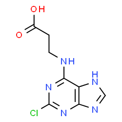 ChemSpider 2D Image | N-(2-Chloro-7H-purin-6-yl)-beta-alanine | C8H8ClN5O2
