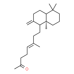 ChemSpider 2D Image | (5E)-6-Methyl-8-[(8aR)-5,5,8a-trimethyl-2-methylenedecahydro-1-naphthalenyl]-5-octen-2-one | C23H38O