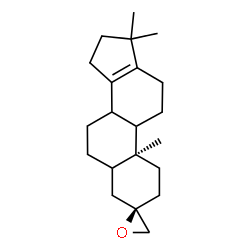 ChemSpider 2D Image | (3R,10S)-10,17,17-Trimethyl-1,2,4,5,6,7,8,9,10,11,12,15,16,17-tetradecahydrospiro[cyclopenta[a]phenanthrene-3,2'-oxirane] | C21H32O