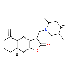 ChemSpider 2D Image | 2,5-Dimethyl-1-{[(3aR,4aS,8aR,9aR)-8a-methyl-5-methylene-2-oxododecahydronaphtho[2,3-b]furan-3-yl]methyl}-4-piperidinone | C22H33NO3