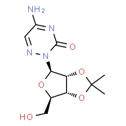 ChemSpider 2D Image | 5-Amino-2-(2,3-O-isopropylidene-beta-D-ribofuranosyl)-1,2,4-triazin-3(2H)-one | C11H16N4O5
