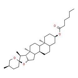 ChemSpider 2D Image | (3alpha,9xi,14xi,25R)-Spirostan-3-yl hexanoate | C33H54O4