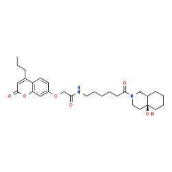 ChemSpider 2D Image | N-{6-[(4aS,8aS)-4a-Hydroxyoctahydro-2(1H)-isoquinolinyl]-6-oxohexyl}-2-[(2-oxo-4-propyl-2H-chromen-7-yl)oxy]acetamide | C29H40N2O6