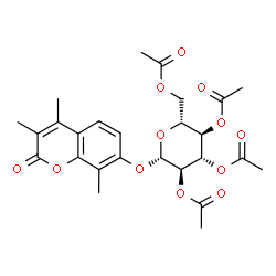 ChemSpider 2D Image | 3,4,8-Trimethyl-2-oxo-2H-chromen-7-yl 2,3,4,6-tetra-O-acetyl-beta-D-glucopyranoside | C26H30O12