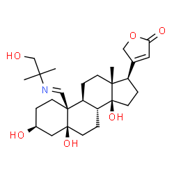 ChemSpider 2D Image | (3beta,5beta,19E)-3,5,14-Trihydroxy-19-[(1-hydroxy-2-methyl-2-propanyl)imino]card-20(22)-enolide | C27H41NO6