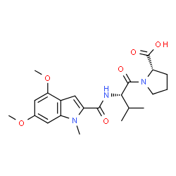 ChemSpider 2D Image | N-[(4,6-Dimethoxy-1-methyl-1H-indol-2-yl)carbonyl]-L-valyl-L-proline | C22H29N3O6