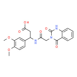 ChemSpider 2D Image | 3-(3,4-Dimethoxyphenyl)-3-{[(2,4-dioxo-1,4-dihydro-3(2H)-quinazolinyl)acetyl]amino}propanoic acid | C21H21N3O7